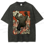 Unisex Monster Printed Washed Tee