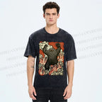 Unisex Monster Printed Washed Tee