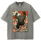 Unisex Monster Printed Washed Tee