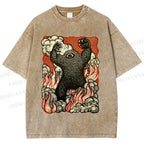 Unisex Monster Printed Washed Tee