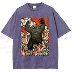 Unisex Monster Printed Washed Tee