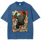 Unisex Monster Printed Washed Tee