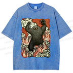 Unisex Monster Printed Washed Tee