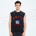 Unisex Astro Boy Printed Washed Tank Top