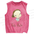 Unisex Yoshitomo Nara Printed Washed Tank Top