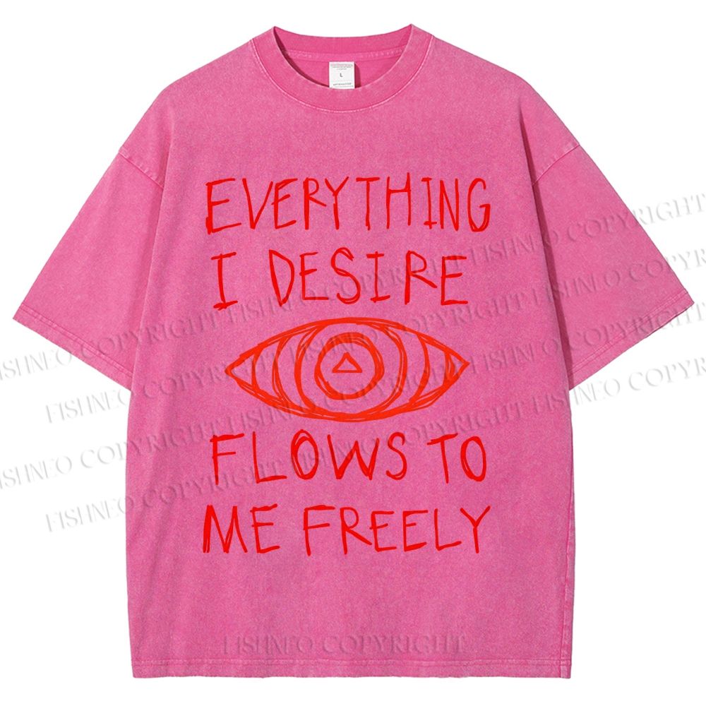Unisex Artistic Abstract Eyes Printed Washed Tee