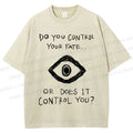 Unisex Artistic Abstract Eyes Printed Washed Tee