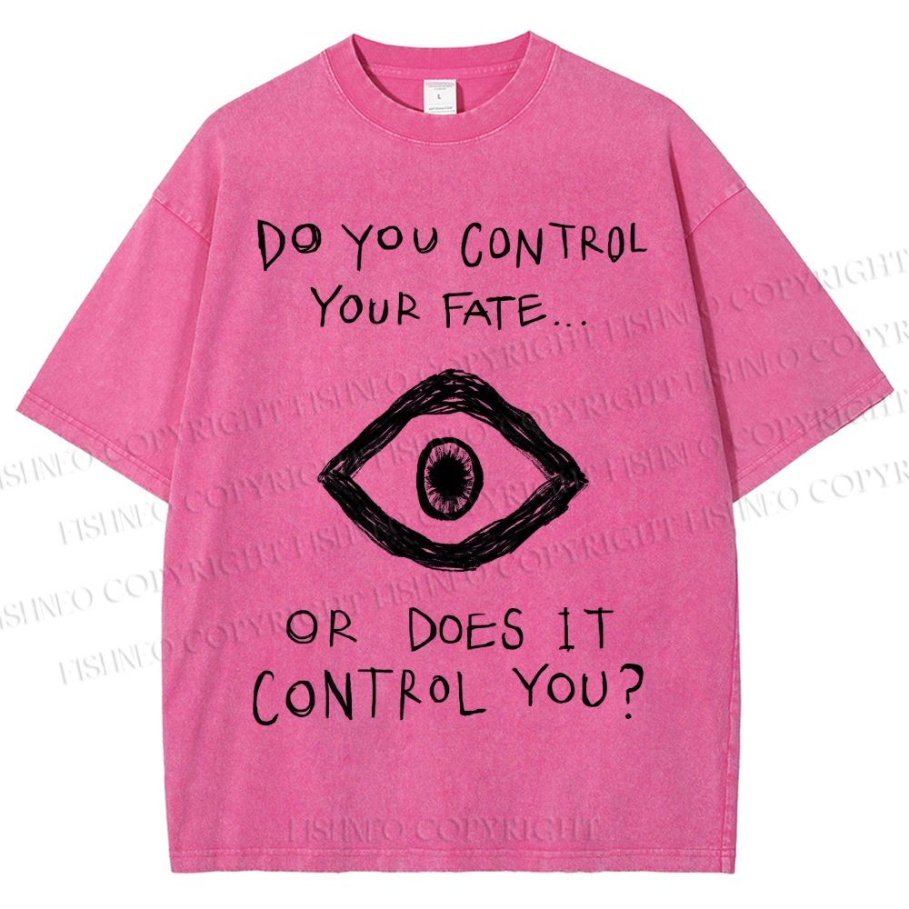 Unisex Artistic Abstract Eyes Printed Washed Tee