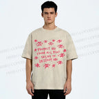 Unisex Artistic Abstract Eyes Printed Washed Tee