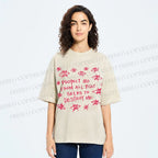 Unisex Artistic Abstract Eyes Printed Washed Tee