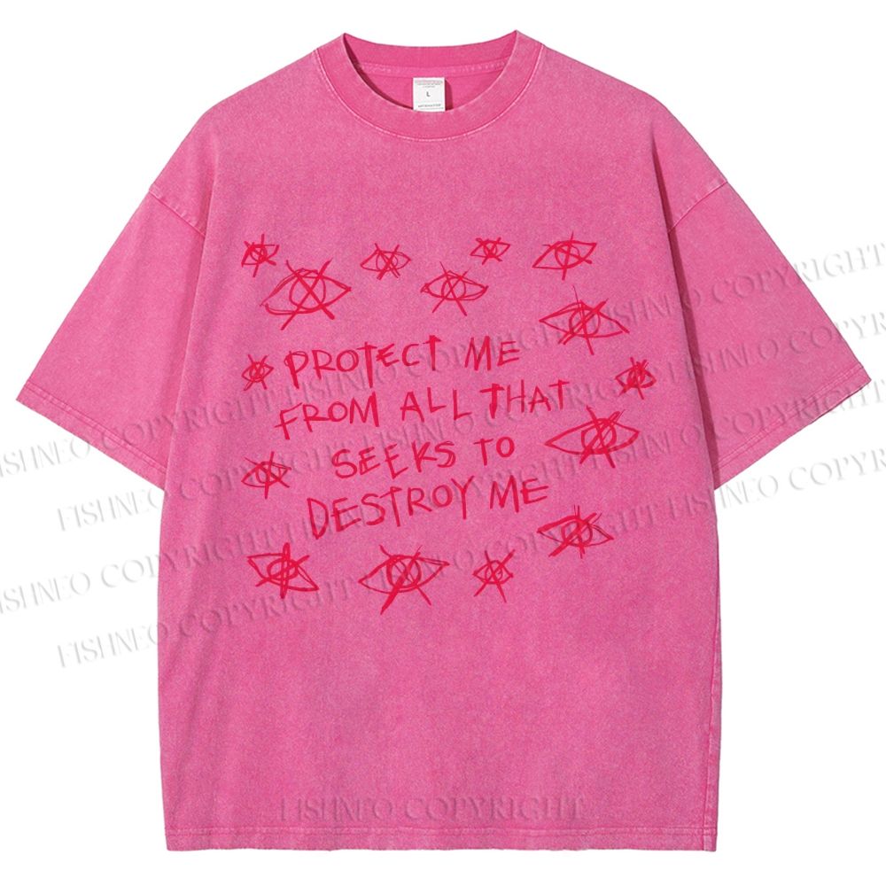 Unisex Artistic Abstract Eyes Printed Washed Tee