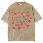 Unisex Artistic Abstract Eyes Printed Washed Tee