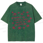 Unisex Artistic Abstract Eyes Printed Washed Tee