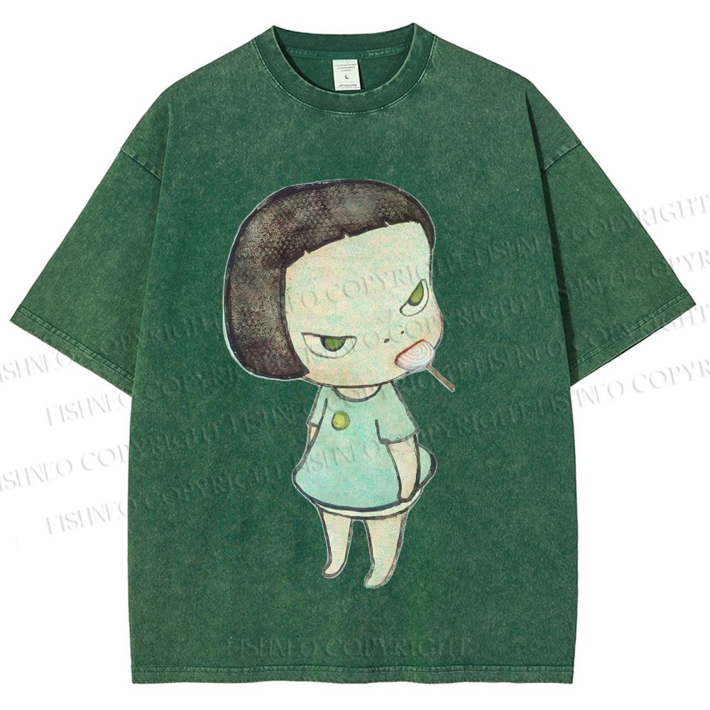 Unisex Yoshitomo Nara Printed Washed Tee