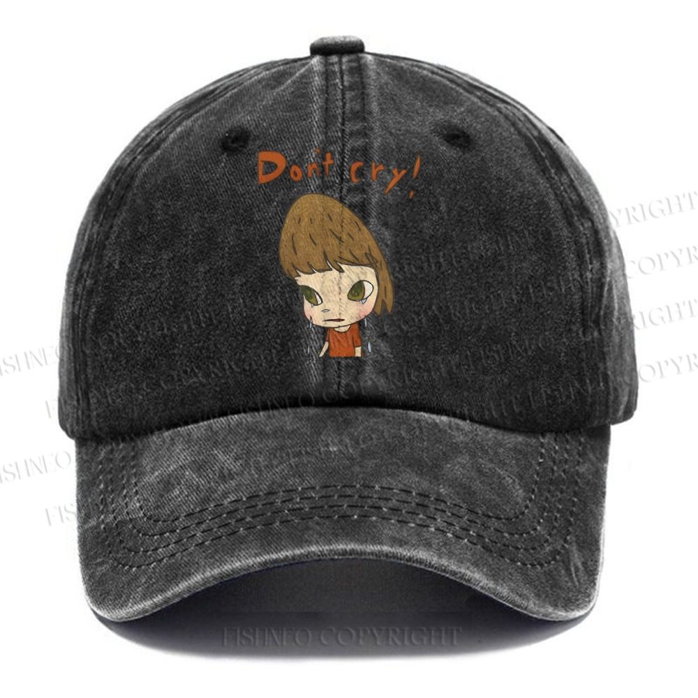 Unisex Japanese Art Yoshitomo Nara Don't Cry Vintage Casual Washed Cap