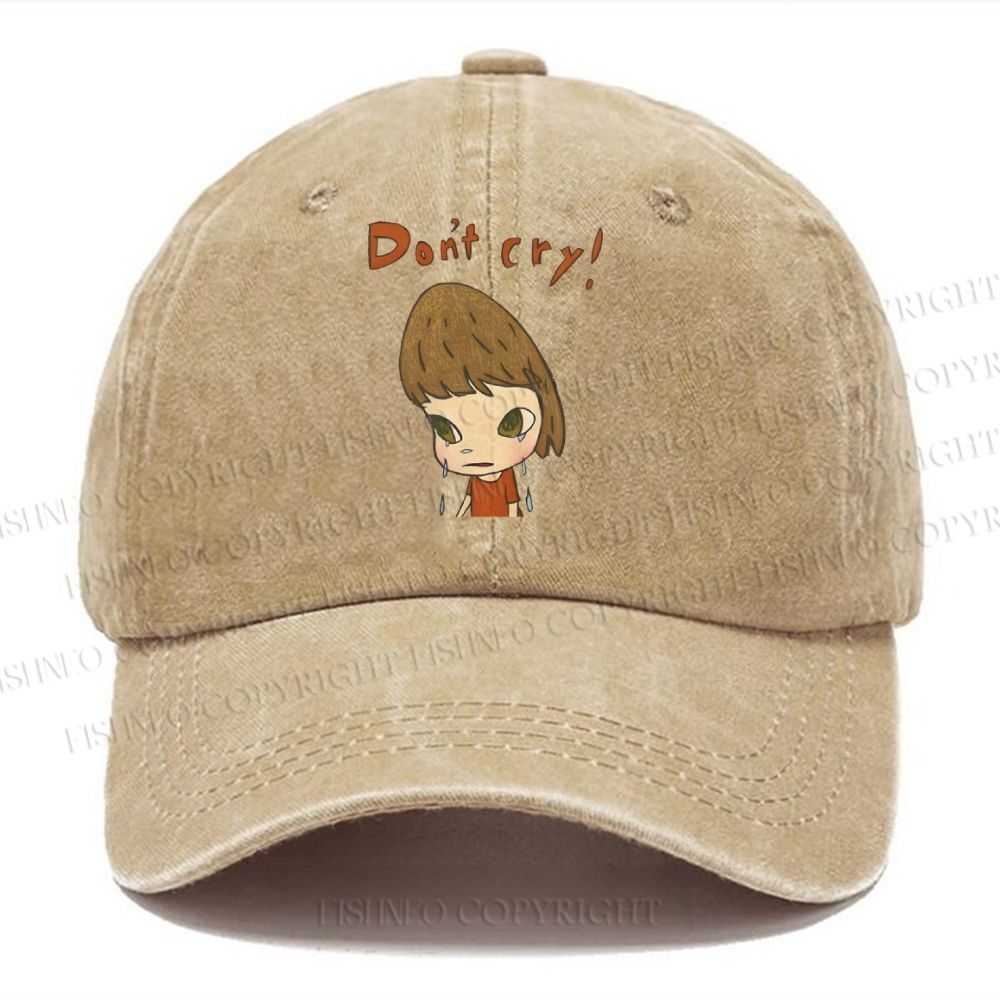 Unisex Japanese Art Yoshitomo Nara Don't Cry Vintage Casual Washed Cap