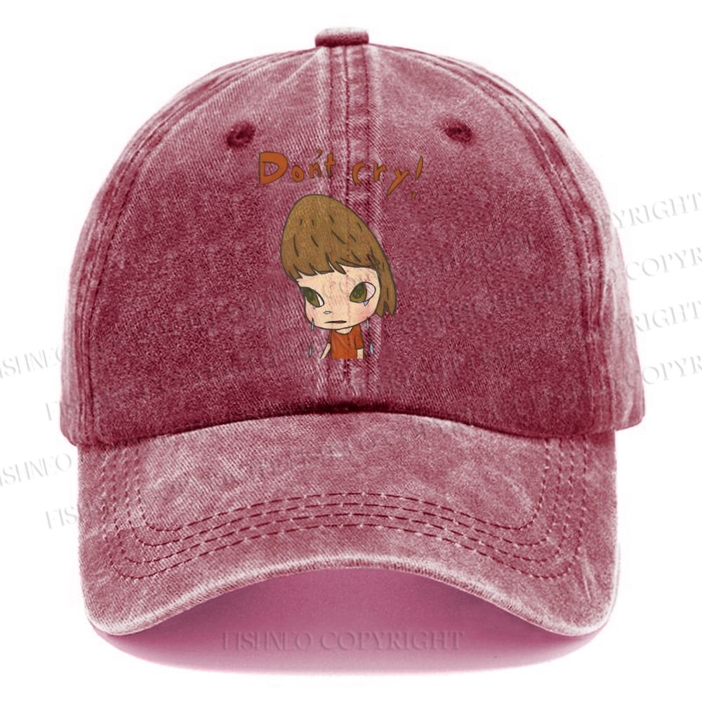 Unisex Japanese Art Yoshitomo Nara Don't Cry Vintage Casual Washed Cap