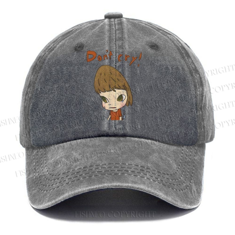 Unisex Japanese Art Yoshitomo Nara Don't Cry Vintage Casual Washed Cap