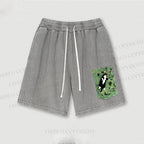 Cute Cat Graffiti Washed Vintage Shorts