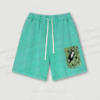 Cute Cat Graffiti Washed Vintage Shorts