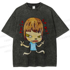 Unisex Yoshitomo Nara Printed Washed Tee