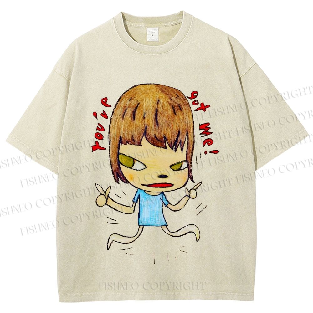 Unisex Yoshitomo Nara Printed Washed Tee