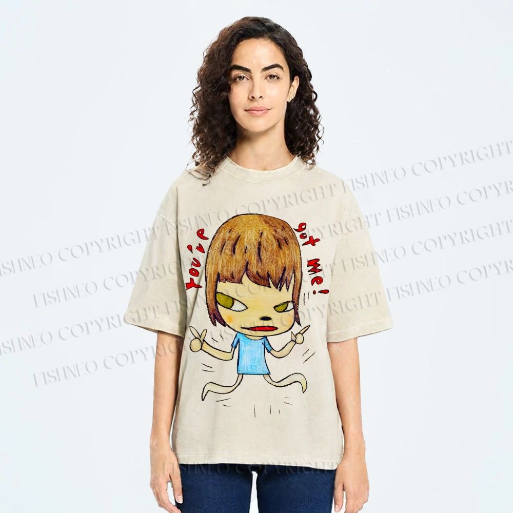 Unisex Yoshitomo Nara Printed Washed Tee