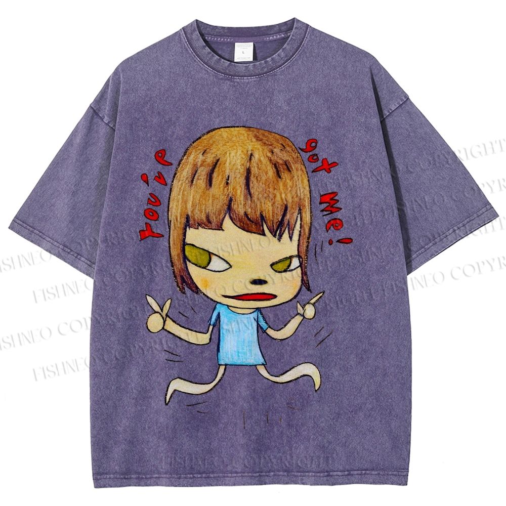 Unisex Yoshitomo Nara Printed Washed Tee
