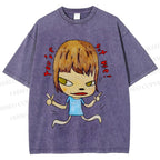 Unisex Yoshitomo Nara Printed Washed Tee