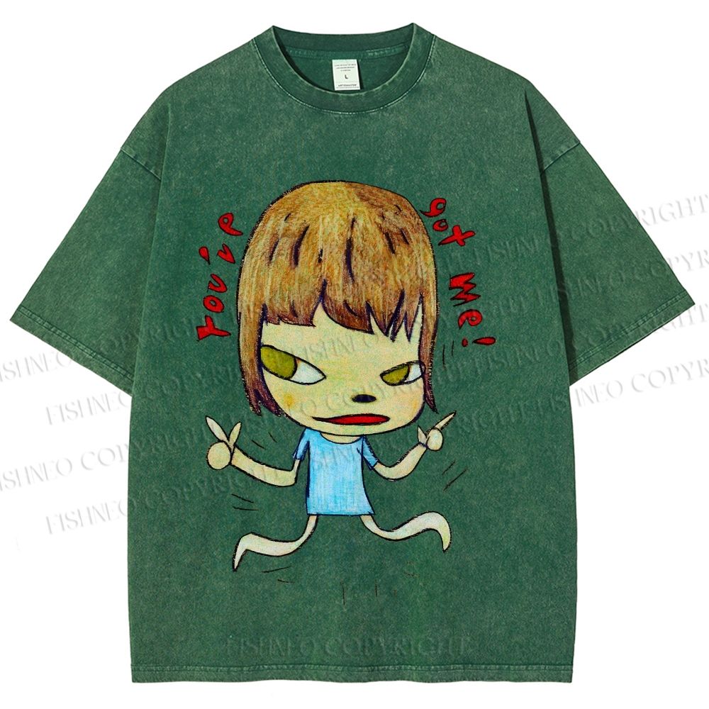 Unisex Yoshitomo Nara Printed Washed Tee