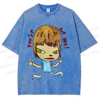 Unisex Yoshitomo Nara Printed Washed Tee