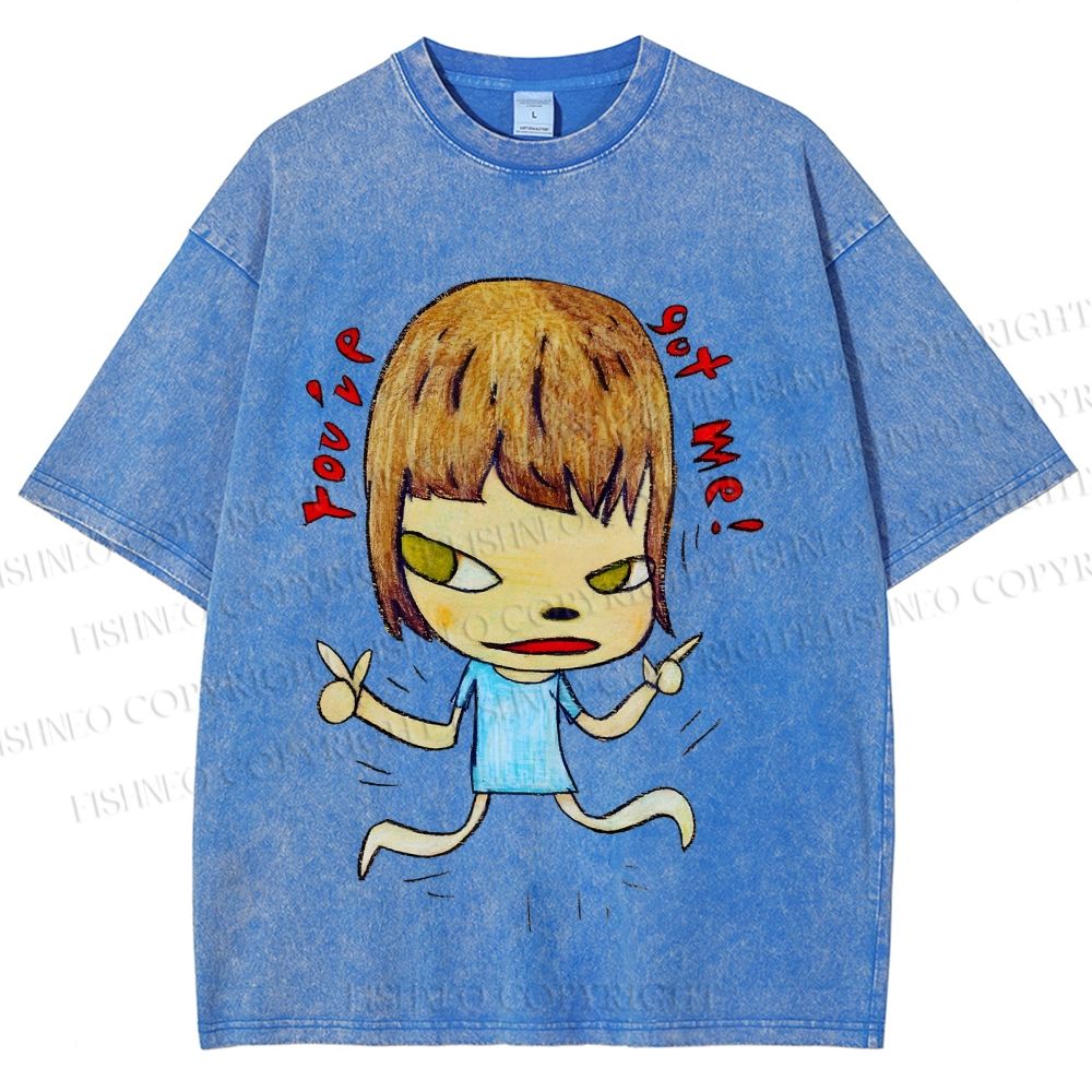 Unisex Yoshitomo Nara Printed Washed Tee