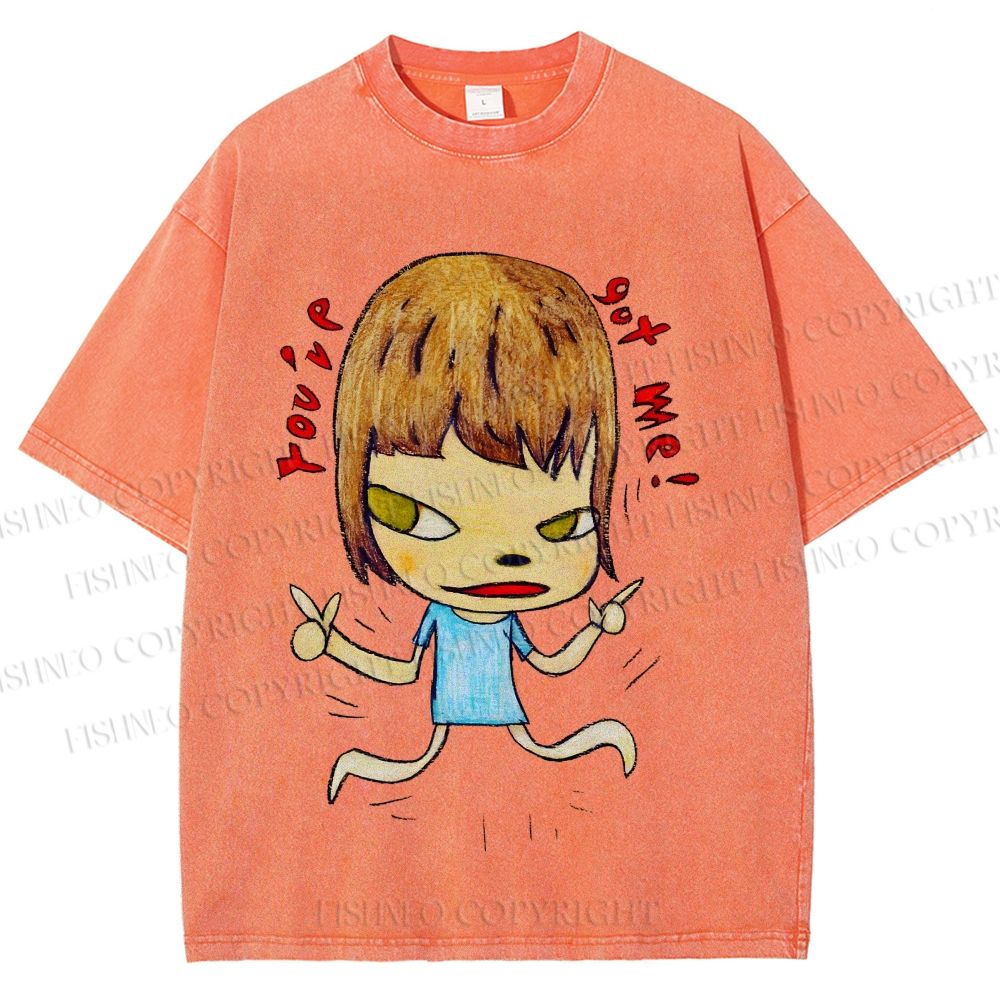 Unisex Yoshitomo Nara Printed Washed Tee