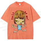 Unisex Yoshitomo Nara Printed Washed Tee