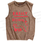 Unisex Cat Printed Washed Tank Top