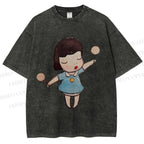 Unisex Yoshitomo Nara Printed Washed Tee