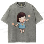 Unisex Yoshitomo Nara Printed Washed Tee