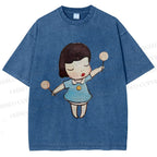 Unisex Yoshitomo Nara Printed Washed Tee