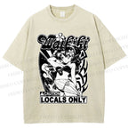 Unisex Anime Girl Printed Washed Tee
