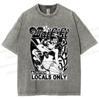 Unisex Anime Girl Printed Washed Tee