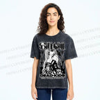 Unisex Anime Girl Dead Kids Printed Washed Tee