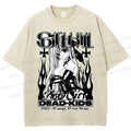 Unisex Anime Girl Dead Kids Printed Washed Tee