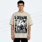 Unisex Anime Girl Dead Kids Printed Washed Tee