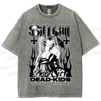 Unisex Anime Girl Dead Kids Printed Washed Tee