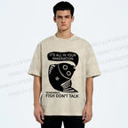 Unisex Vintage Fish Do Not Talk Printed Washed Tee