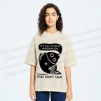 Unisex Vintage Fish Do Not Talk Printed Washed Tee
