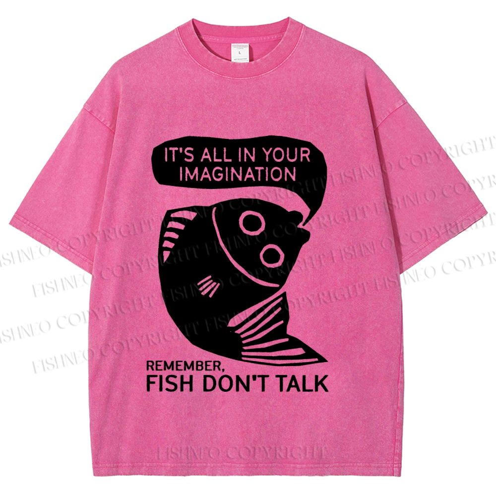 Unisex Vintage Fish Do Not Talk Printed Washed Tee