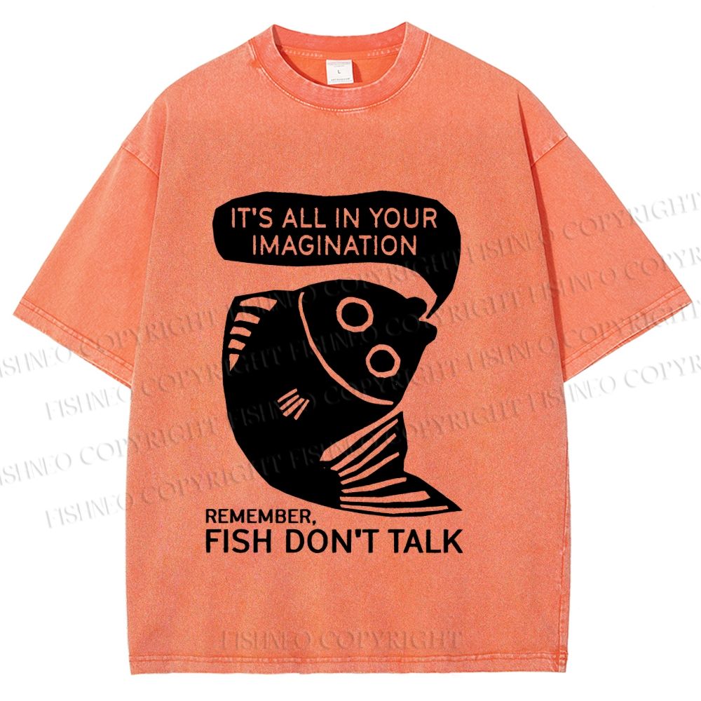 Unisex Vintage Fish Do Not Talk Printed Washed Tee