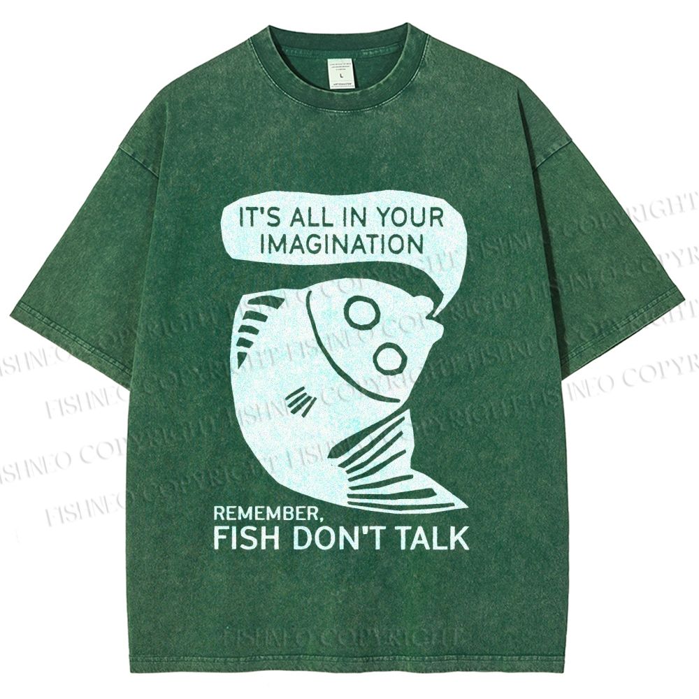 Unisex Vintage Fish Do Not Talk Printed Washed Tee