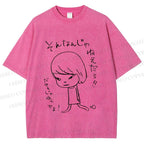 Unisex Japanese Art Yoshitomo Nara Printed Washed Tee